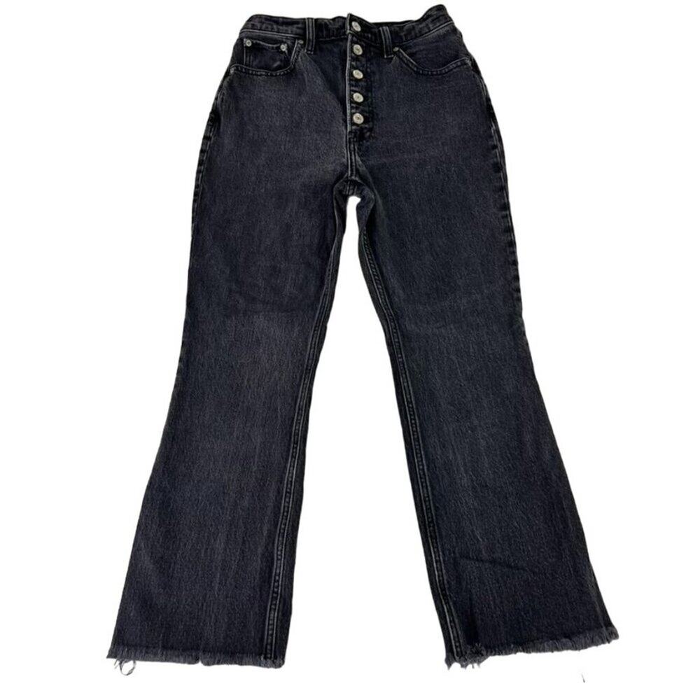 Abercrombie Fitch Jeans Women's 4 27 Black Kick Flare Ultra High Rise Button Fly